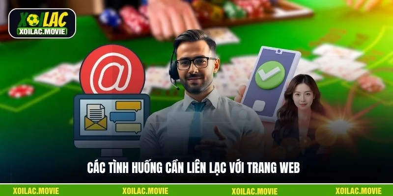 Các tình huống cần liên lạc với trang web 